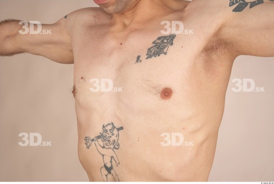 Chest Whole Body Man Tattoo Nude Slim Studio photo references