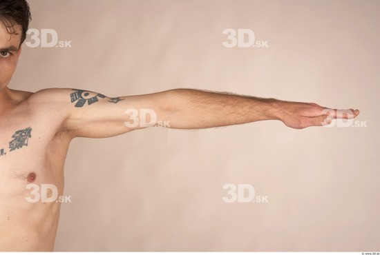 Arm Whole Body Man Tattoo Nude Slim Studio photo references