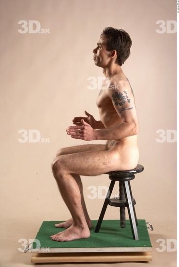 Whole Body Man Artistic poses White Tattoo Nude Slim