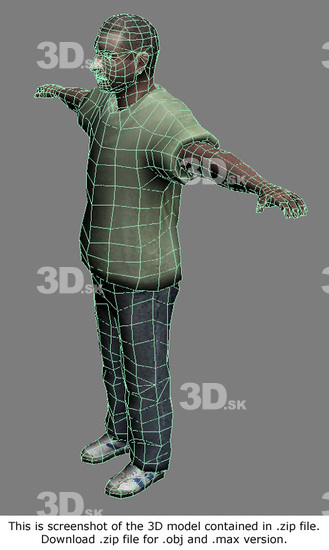 Whole Body Man White Casual 3D Models
