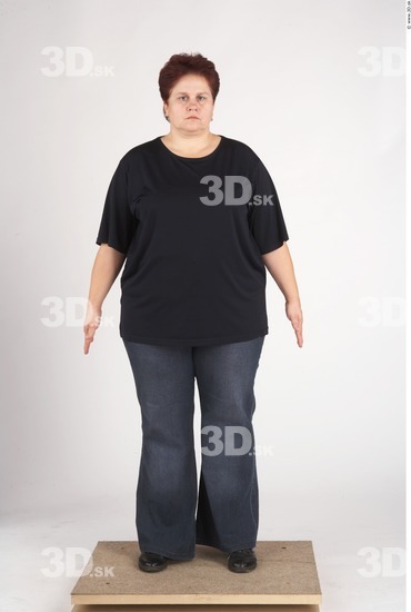 Whole Body Woman Casual Slim Overweight Studio photo references