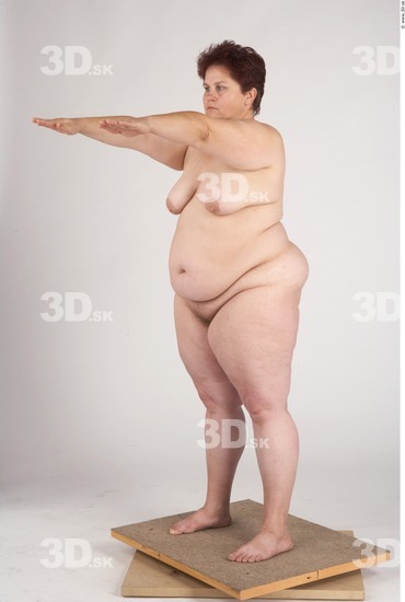 Whole Body Woman Nude Slim Overweight Studio photo references