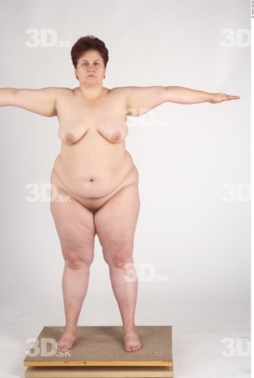 Whole Body Woman T poses Nude Slim Overweight Studio photo references