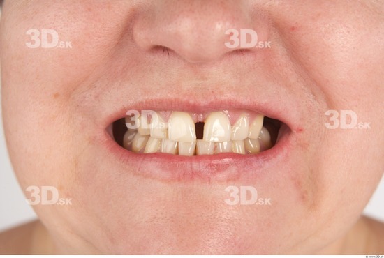 Whole Body Teeth Woman Slim Overweight Studio photo references