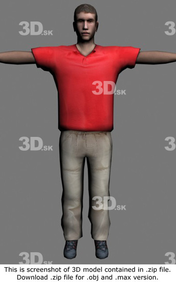 Whole Body Man White 3D Models