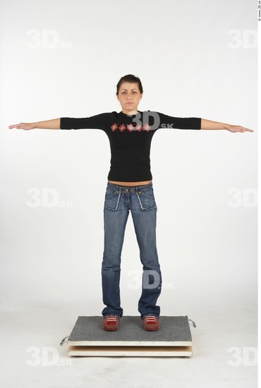 Whole Body Woman T poses Casual Slim Studio photo references