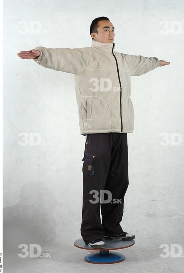 Whole Body Man T poses Asian Casual Slim Studio photo references