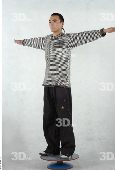 Whole Body Man T poses Asian Casual Slim Studio photo references