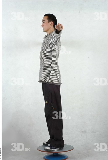 Whole Body Man T poses Asian Casual Slim Studio photo references