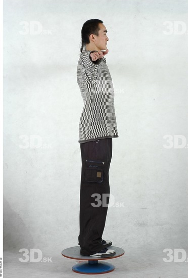 Whole Body Man T poses Asian Casual Slim Studio photo references