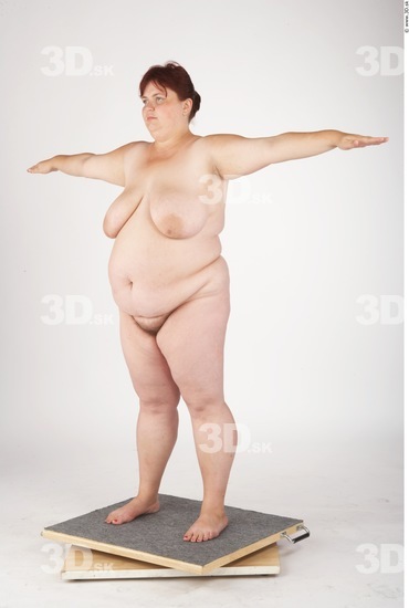 Whole Body Woman Artistic poses T poses Nude Underwear Shoes Overweight Studio photo references