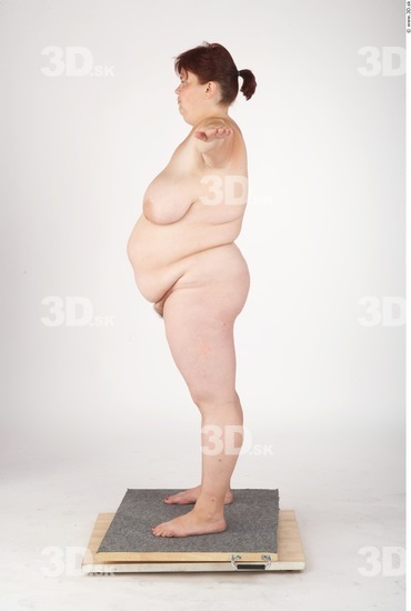 Whole Body Woman Artistic poses T poses Nude Underwear Shoes Overweight Studio photo references