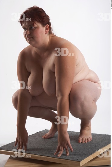 Whole Body Woman Nude Slim Overweight Studio photo references