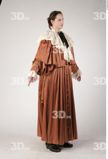 Woman White Historical Slim Costume photo references