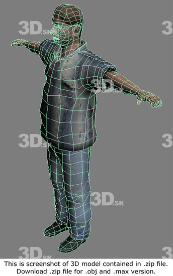 Whole Body Man White Casual 3D Models