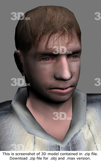 Head Man White Casual 3D Models