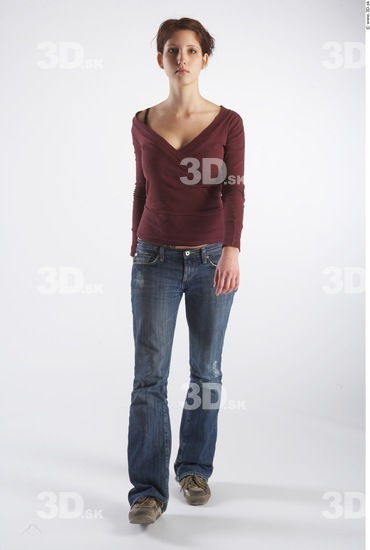 Whole Body Woman Animation references Casual Slim Studio photo references