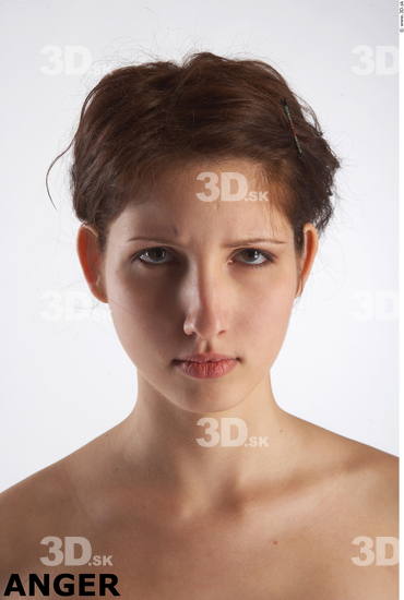 Face Whole Body Emotions Woman Slim Studio photo references