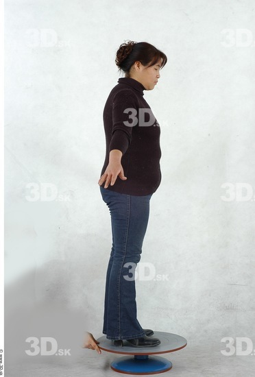Whole Body Woman Asian Casual Underwear Chubby Studio photo references