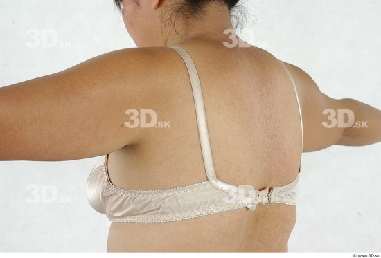 Whole Body Back Woman Asian Underwear Chubby Studio photo references