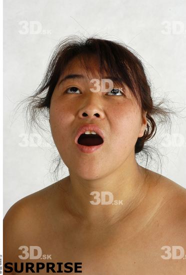 Face Whole Body Phonemes Emotions Woman Asian Nude Chubby Studio photo references