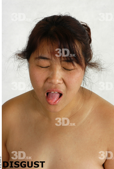 Face Whole Body Phonemes Emotions Woman Asian Nude Chubby Studio photo references