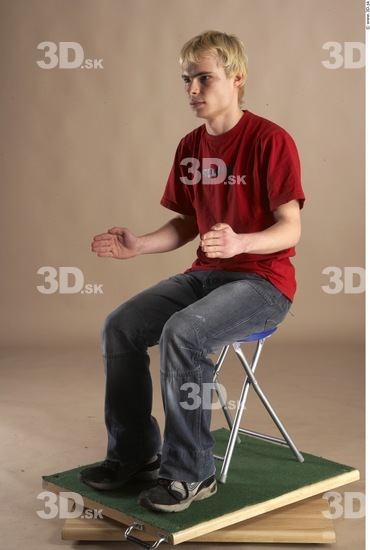 Whole Body Man Artistic poses White Casual Slim