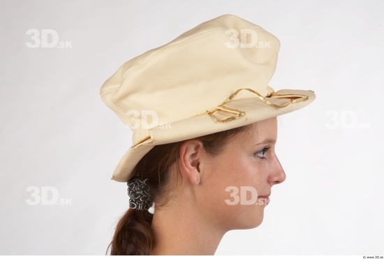 Knee Woman White Historical Caps & Hats Slim Costume photo references