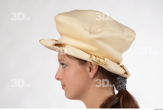 Knee Woman White Historical Caps & Hats Slim Costume photo references