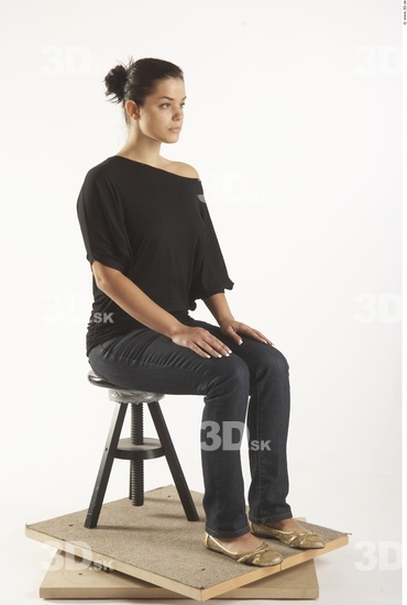 Whole Body Woman Artistic poses White Casual Slim