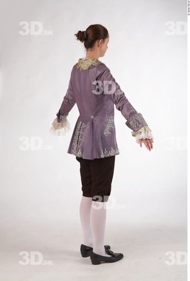 Whole Body Woman White Historical Slim Costume photo references