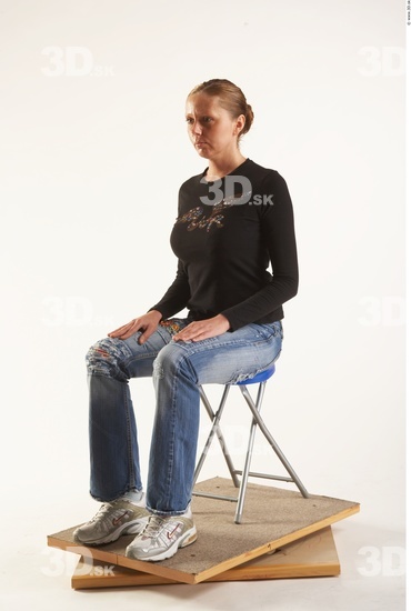 Whole Body Woman Artistic poses White Casual Slim