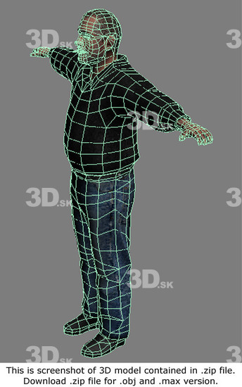 Whole Body Man White Casual Average 3D Models