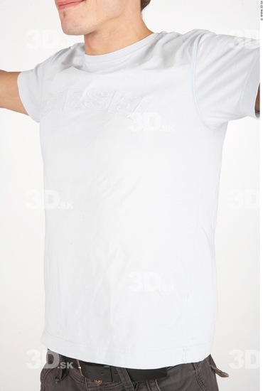 Upper Body Man White Casual Athletic