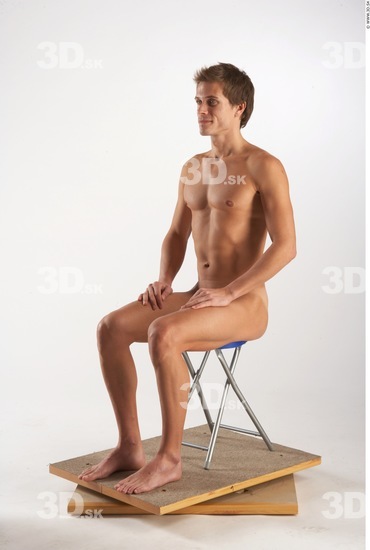 Whole Body Man Artistic poses White Nude Athletic