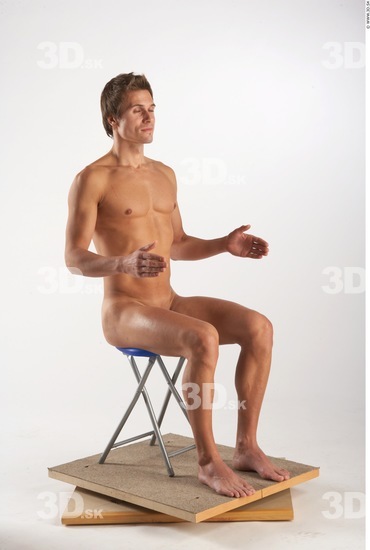 Whole Body Man Artistic poses White Nude Athletic