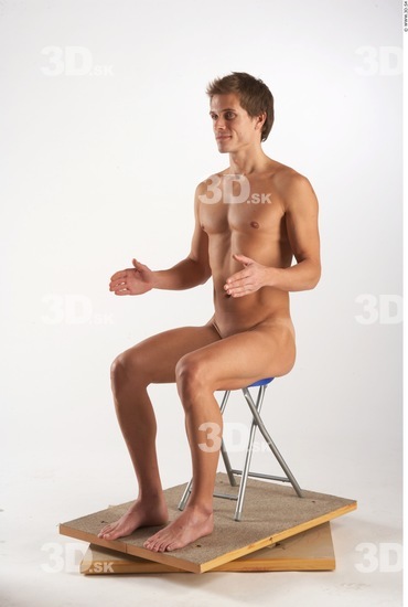 Whole Body Man Artistic poses White Nude Athletic