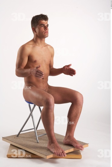 Whole Body Man Artistic poses White Nude Athletic