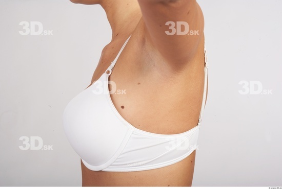 Chest Woman White Underwear Slim