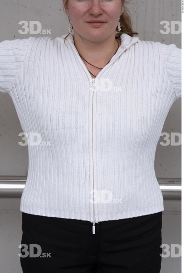 Upper Body Woman White Casual Chubby