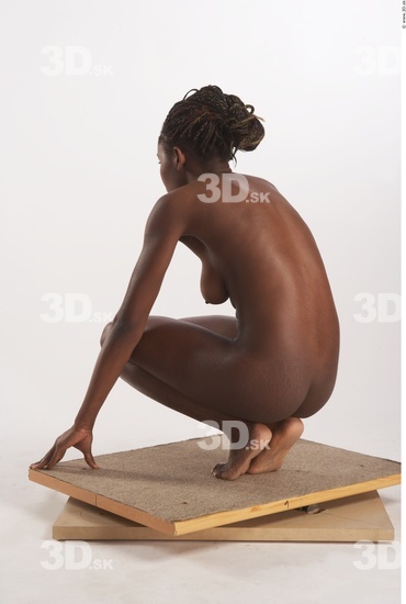 Whole Body Phonemes Woman Black Nude Slim Studio photo references