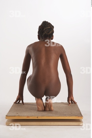 Whole Body Phonemes Woman Black Nude Slim Studio photo references