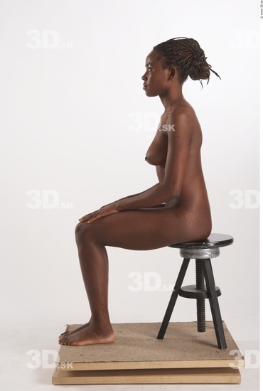 Whole Body Phonemes Woman Artistic poses Black Nude Slim Studio photo references