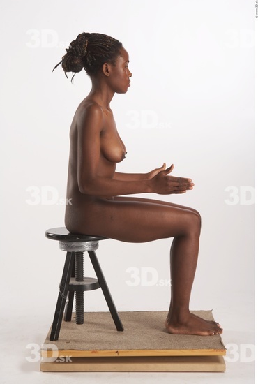 Whole Body Phonemes Woman Artistic poses Black Nude Slim Studio photo references