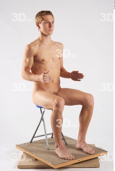 Whole Body Man Artistic poses White Nude Athletic