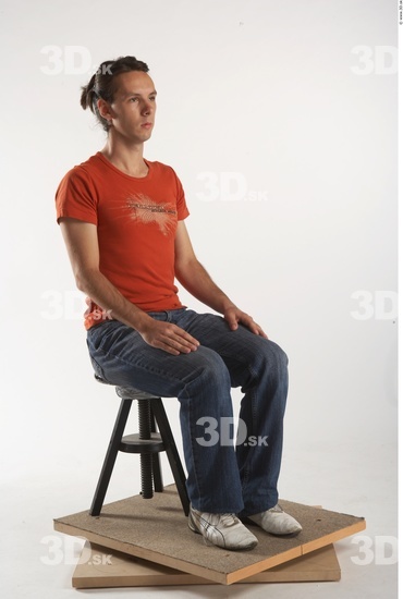 Whole Body Man Artistic poses White Casual Slim