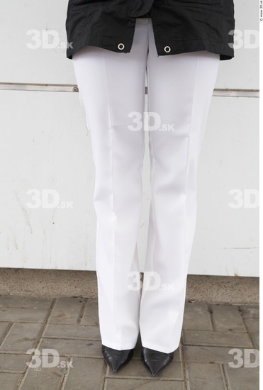 Leg Woman White Casual Slim