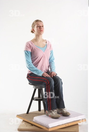 Whole Body Woman Artistic poses White Casual Slim