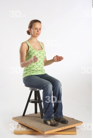 Whole Body Woman Artistic poses White Casual Slim