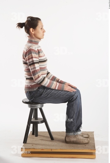 Whole Body Woman Artistic poses White Casual Slim